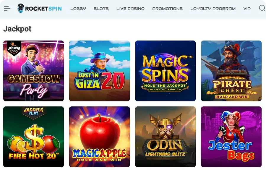 rocketspin casino games